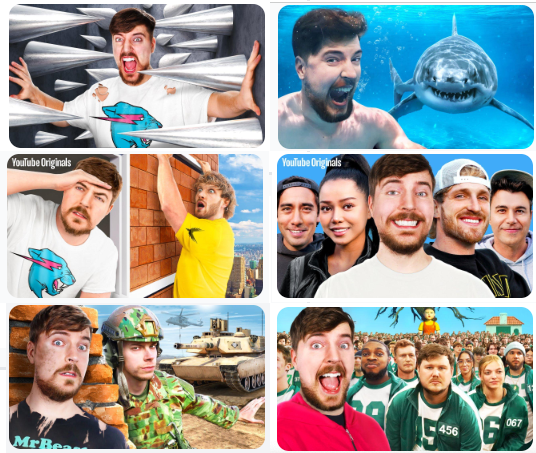 Collection of Mr Beast Thumbnails